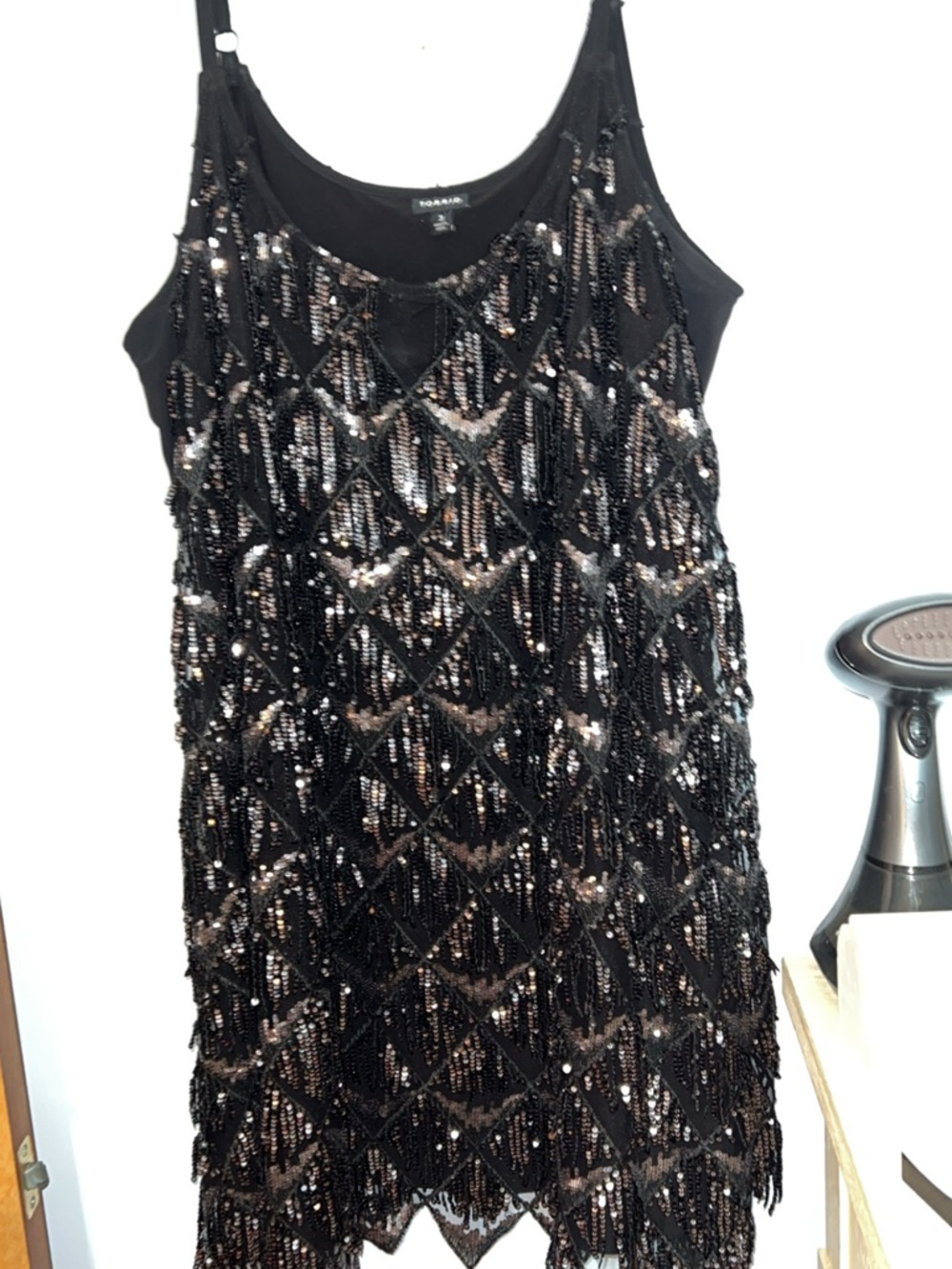 Torrid Black Beaded "Flapper" Style Party Dress featuring geometric sequin Sz 3